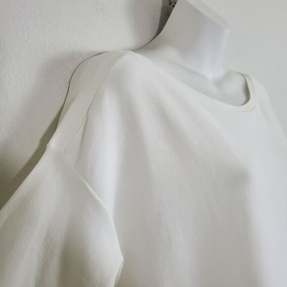 Tommy Hilfiger Women's Sweater Large Ivory Knit Flowy Lightweight Basic Minimal - Picture 5 of 9